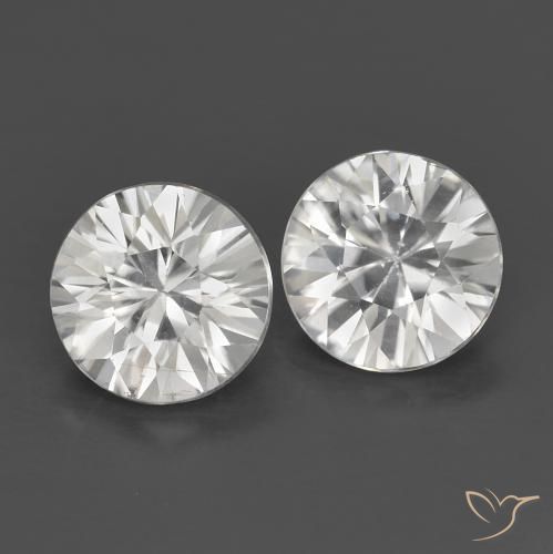 Gemas de Circón Blanco natural de 1.42 ct, Redondo, VS