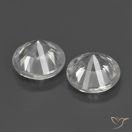 Gemas de Circón Blanco natural de 1.42 ct, Redondo, VS