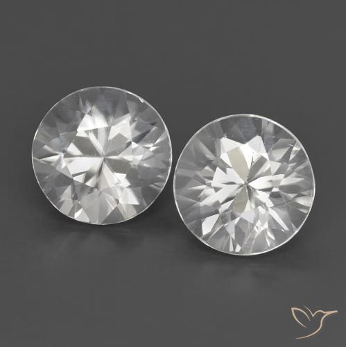 Gemas de Circón Blanco natural de 1.43 ct, Redondo, VS
