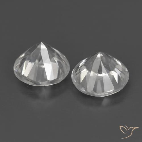 Gemas de Circón Blanco natural de 1.43 ct, Redondo, VS