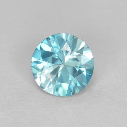 Circón Azul claro natural de 0.49 ct, Corte Redondo, VS