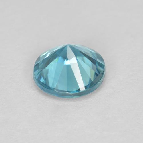 Circón azul natural de 0,58 ct, corte redondo, VS