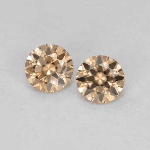 Gemas de circón naranja natural de 0,33 ct, corte redondo, VVS