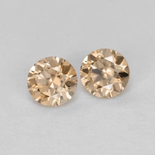 Gemas de circón naranja natural de 0,33 ct, corte redondo, VVS