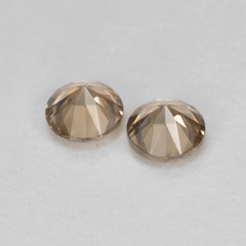 Gemas de circón naranja natural de 0,33 ct, corte redondo, VVS