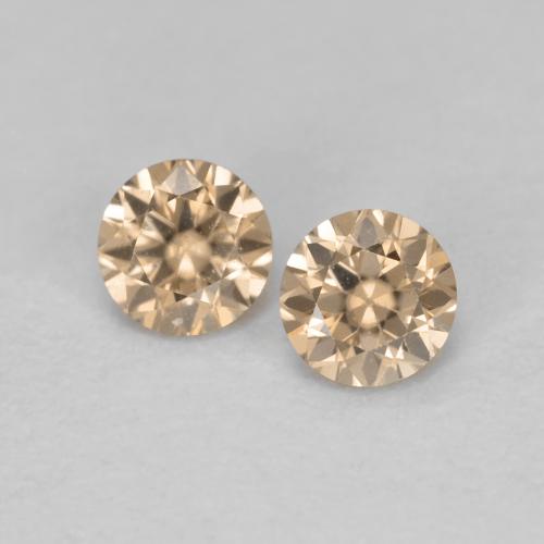 Gemas de circón naranja natural de 0,32 ct, corte redondo, VS