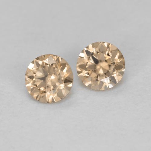 Gemas de circón naranja natural de 0,32 ct, corte redondo, VS