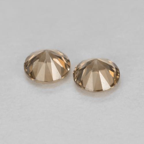 Gemas de circón naranja natural de 0,32 ct, corte redondo, VS