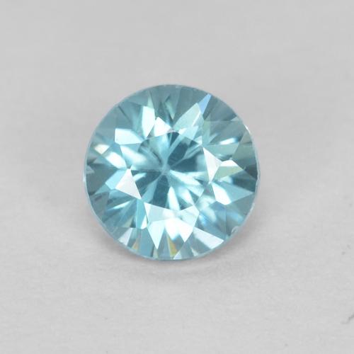 Circón azul natural de 0,39 ct, corte redondo, VS