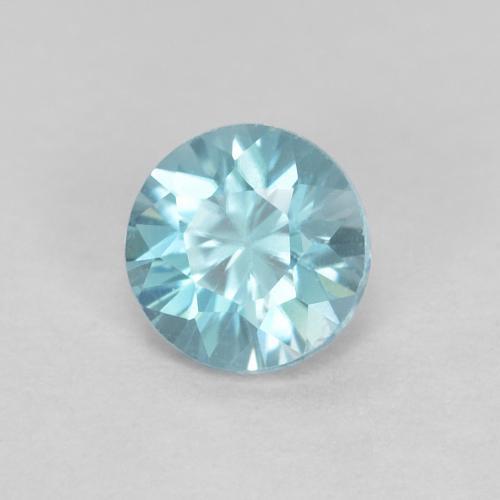 Circón azul natural de 0,39 ct, corte redondo, VS