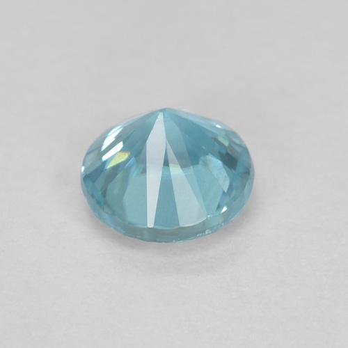 Circón azul natural de 0,39 ct, corte redondo, VS