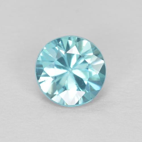 Circón Azul claro natural de 0.37 ct, Corte Redondo, VS