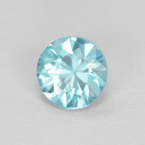 Circón Azul claro natural de 0.37 ct, Corte Redondo, VS