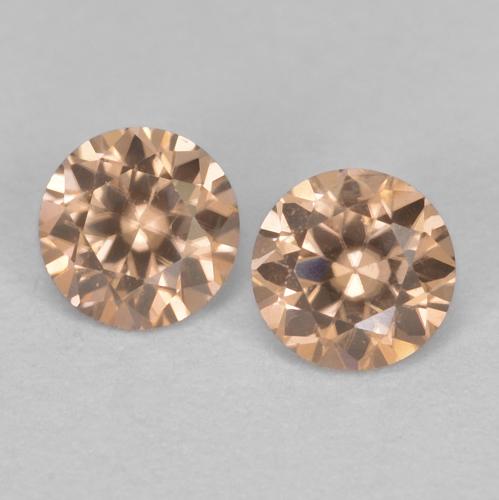 Gemas de circón naranja natural de 0,33 ct, corte redondo, VVS