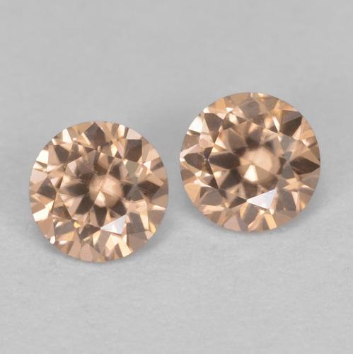 Gemas de circón naranja natural de 0,33 ct, corte redondo, VVS