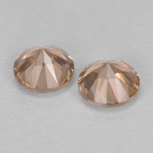 Gemas de circón naranja natural de 0,33 ct, corte redondo, VVS