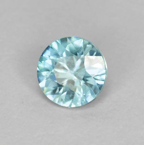 Circón azul natural de 0,52 ct, corte redondo, VS