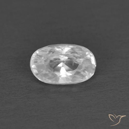 0.45ct Natural Blanco Circón, Ovalada, VS