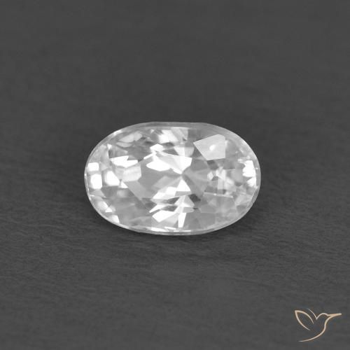 0.48ct Natural Blanco Circón, Ovalada, VVS
