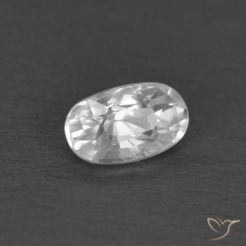 Circón Blanco natural de 0.46 ct, Ovalada, VVS