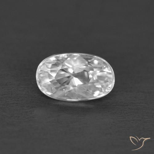 0.50ct Natural Blanco Circón, Ovalada, VVS
