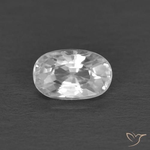0.45ct Natural Blanco Circón, Ovalada, VVS