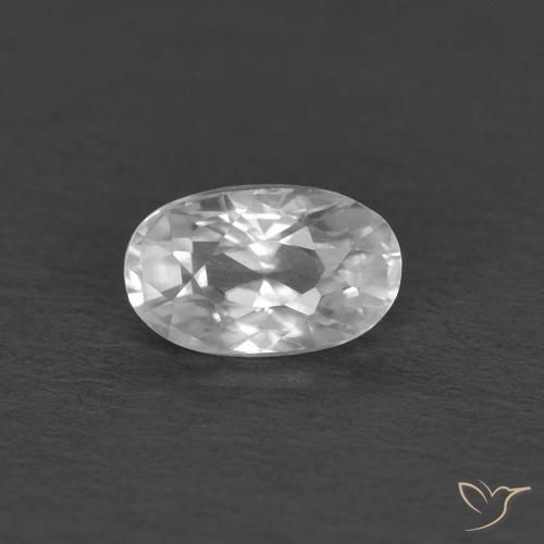 0.43ct Natural Blanco Circón, Ovalada, VVS