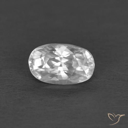 0.50ct Natural Blanco Circón, Ovalada, VVS-VS