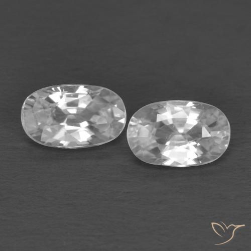0.78ctw Natural Blanco Circón, Ovalada, VVS