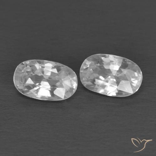 Gemas de Circón Blanco natural de 0.78 ct, Ovalada, VVS