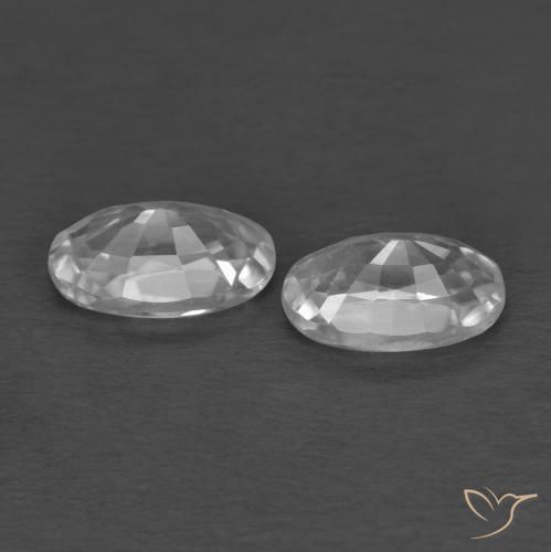 Gemas de Circón Blanco natural de 0.78 ct, Ovalada, VVS