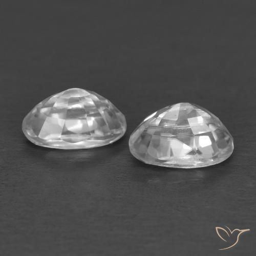 Gemas de Circón Blanco natural de 0.94 ct, Ovalada, VVS