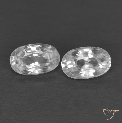 0.74ctw Natural Blanco Circón, Ovalada, VVS