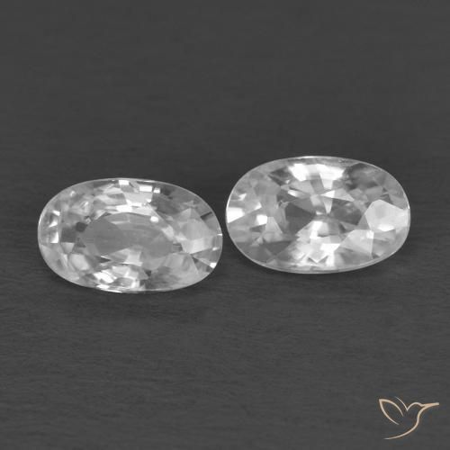 Gemas de Circón Blanco natural de 0.74 ct, Ovalada, VVS