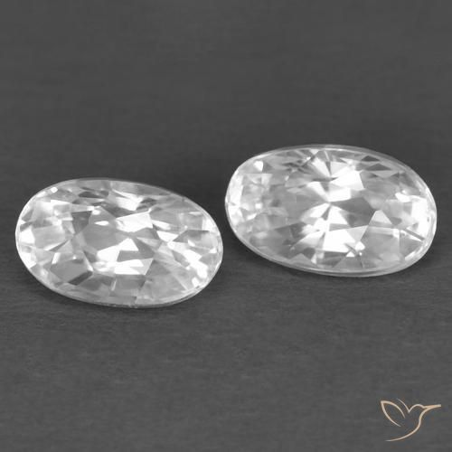 0.92ctw Natural Blanco Circón, Ovalada, VVS