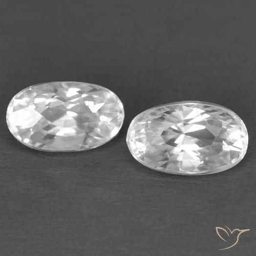 Gemas de Circón Blanco natural de 0.92 ct, Ovalada, VVS