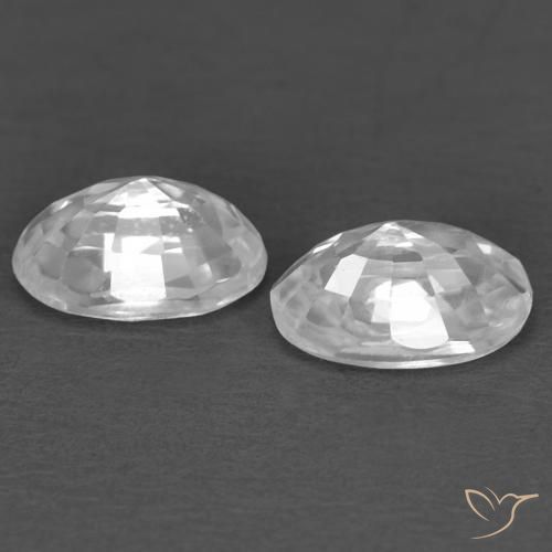 Gemas de Circón Blanco natural de 0.92 ct, Ovalada, VVS