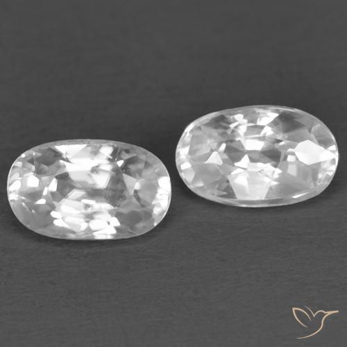0.88ctw Natural Blanco Circón, Ovalada, VVS