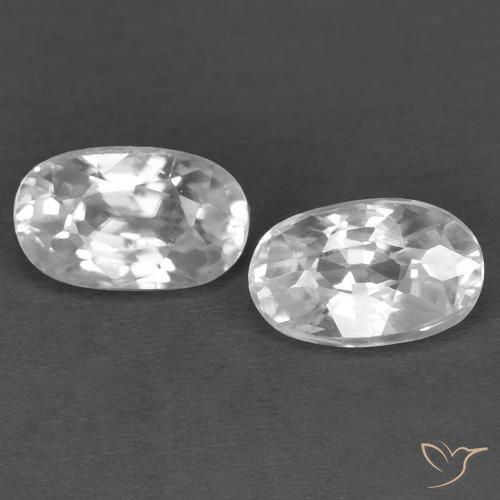 Gemas de Circón Blanco natural de 0.88 ct, Ovalada, VVS