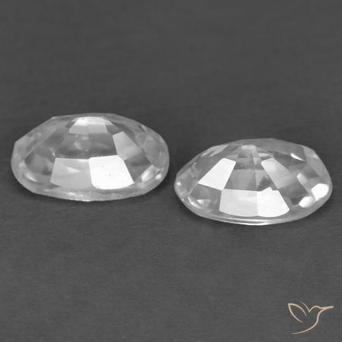 Gemas de Circón Blanco natural de 0.88 ct, Ovalada, VVS
