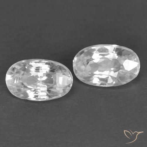 Gemas de Circón Blanco natural de 0.80 ct, Ovalada, VVS