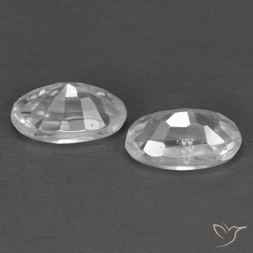 Gemas de Circón Blanco natural de 0.80 ct, Ovalada, VVS
