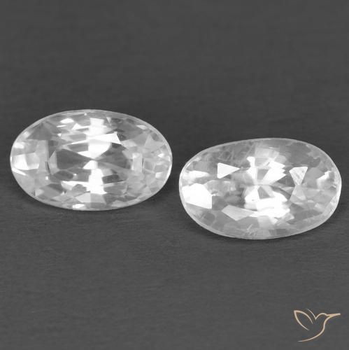 Gemas de Circón Blanco natural de 0.83 ct, Ovalada, VVS