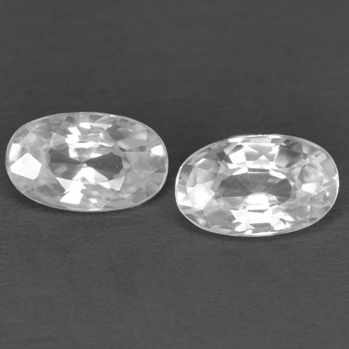 Gemas de circón blanco natural de 0,72 ct, corte óvalo, VVS
