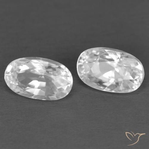 Gemas de Circón Blanco natural de 0.86 ct, Ovalada, VVS