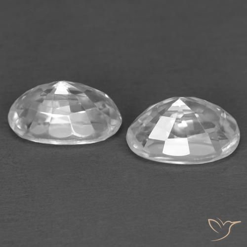 Gemas de Circón Blanco natural de 0.86 ct, Ovalada, VVS