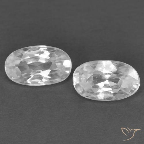 0.72ctw Natural Blanco Circón, Ovalada, VVS
