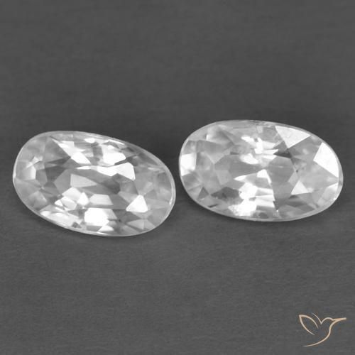 Gemas de Circón Blanco natural de 0.72 ct, Ovalada, VVS