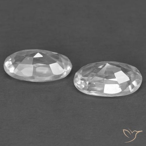 Gemas de Circón Blanco natural de 0.72 ct, Ovalada, VVS