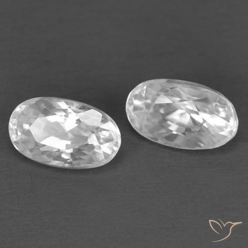 Gemas de Circón Blanco natural de 0.87 ct, Ovalada, VVS